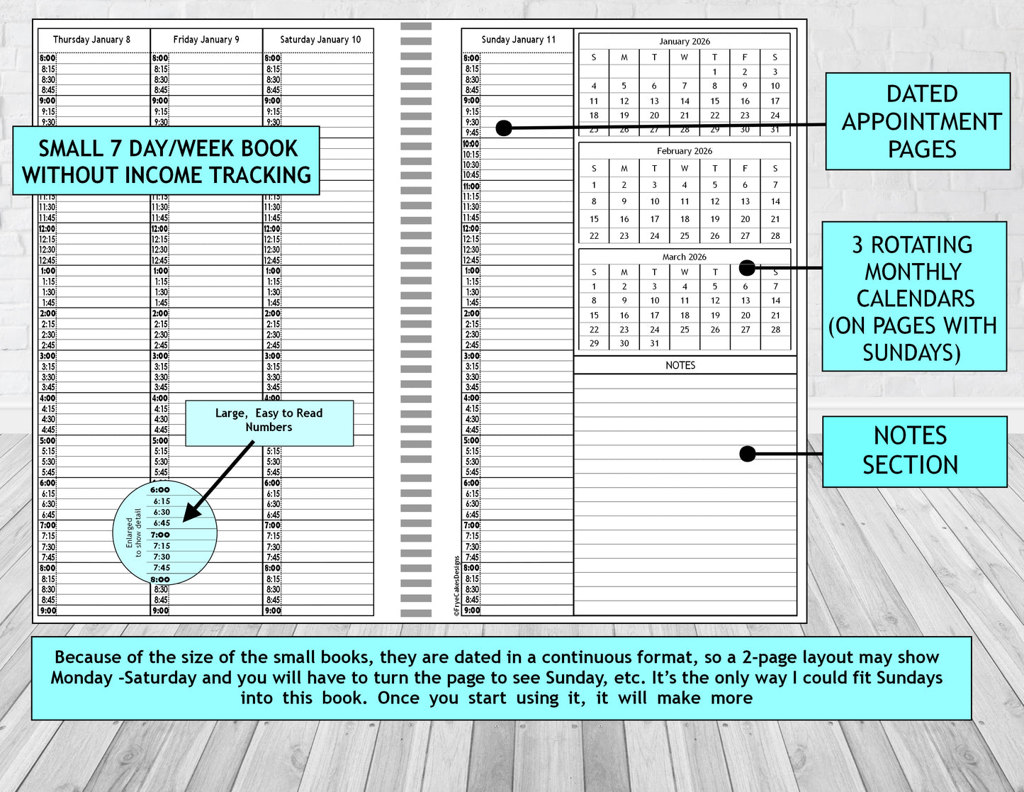 AZTEC DESIGN- Standard 12 Month Appointment Book - Start Any Month - 3 Sizes with Optional Income & Expenses Tracking