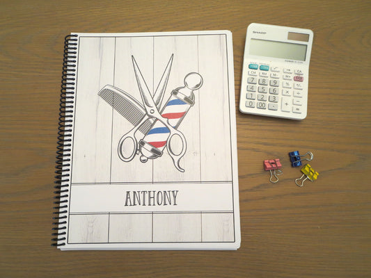 BARBER POLE DESIGN - Standard 12 Month Appointment Book - Start Any Month - 3 Sizes with Optional Income & Expenses Tracking