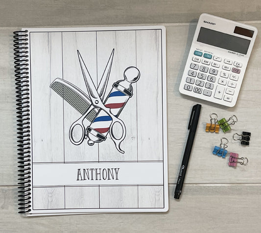 BARBER POLE DESIGN - Standard 12 Month Appointment Book - Start Any Month - 3 Sizes with Optional Income & Expenses Tracking