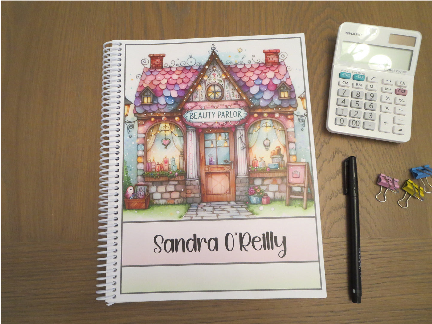 BEAUTY PARLOR DESIGNS - Standard 12 Month Appointment Book - Start Any Month - 3 Sizes with Optional Income & Expenses Tracking