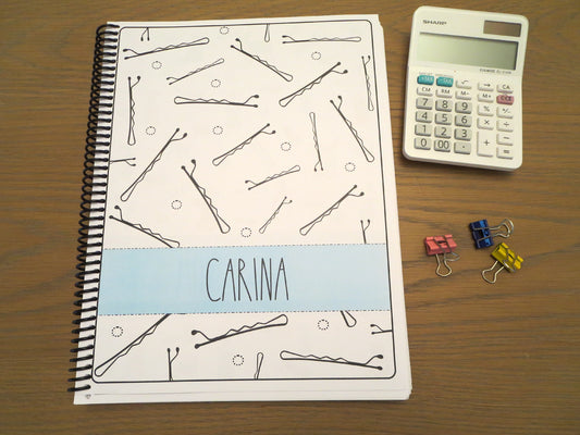BOBBY PINS DESIGN - Standard 12 Month Appointment Book - Start Any Month - 3 Sizes with Optional Income & Expenses Tracking