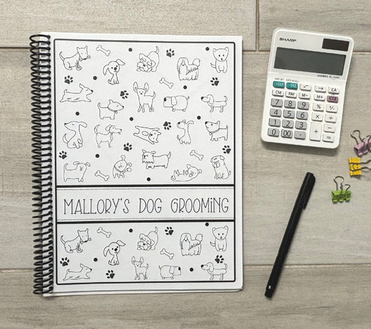 CARTOON DOGS DESIGN - Standard 12 Month Appointment Book - Start Any Month - 3 Sizes with Optional Income & Expenses Tracking
