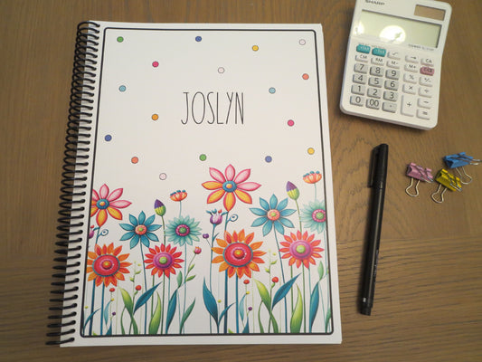 COLORFUL FLOWERS DESIGN - Standard 12 Month Appointment Book - Start Any Month - 3 Sizes with Optional Income & Expenses Tracking