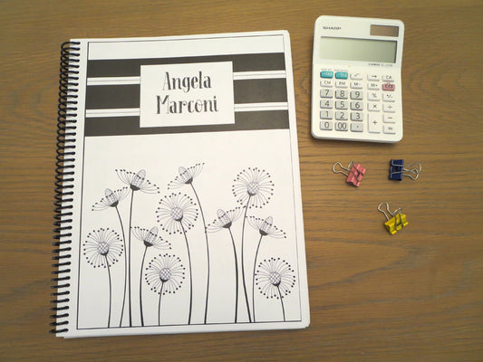 FUNKY FLOWERS DESIGN- Standard 12 Month Appointment Book - Start Any Month - 3 Sizes with Optional Income & Expenses Tracking