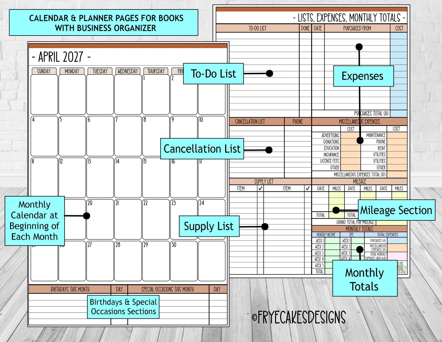 STYLIST TOOLS & FLOWERS DESIGN - 12 Month Dated Appointment Book With Business Organizer/Planner + UPGRADE OPTIONS