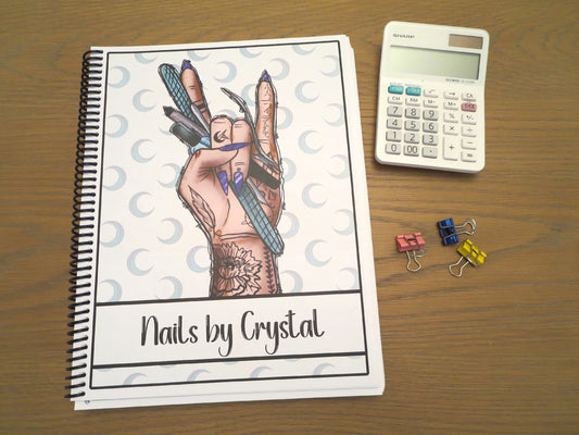 EDGY NAIL TECH DESIGN- Standard 12 Month Appointment Book - Start Any Month - 3 Sizes with Optional Income & Expenses Tracking