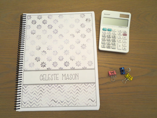 FADED FLOWERS DESIGN - Standard 12 Month Appointment Book - Start Any Month - 3 Sizes with Optional Income & Expenses Tracking