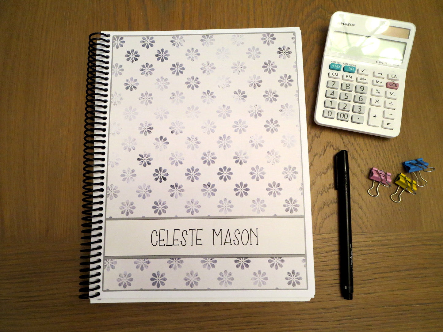 FADED FLOWERS DESIGN - Standard 12 Month Appointment Book - Start Any Month - 3 Sizes with Optional Income & Expenses Tracking