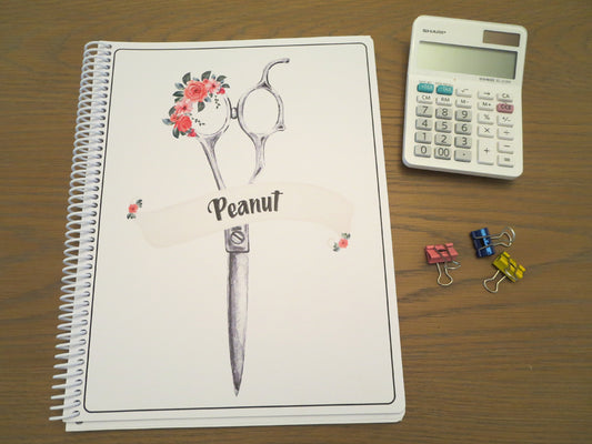 FLORAL SCISSORS DESIGN - Standard 12 Month Appointment Book - Start Any Month - 3 Sizes with Optional Income & Expenses Tracking