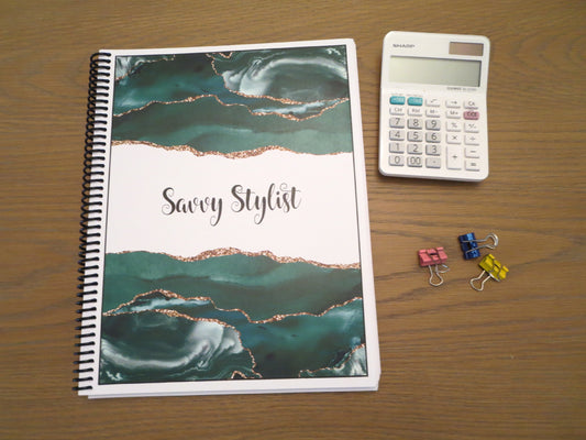 GREEN MARBLE DESIGN - Standard 12 Month Appointment Book - Start Any Month - 3 Sizes with Optional Income & Expenses Tracking