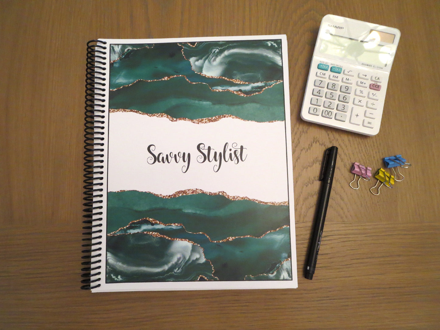 GREEN MARBLE DESIGN - Standard 12 Month Appointment Book - Start Any Month - 3 Sizes with Optional Income & Expenses Tracking