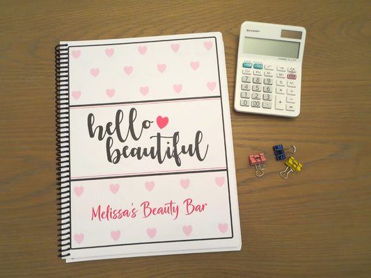 HELLO BEAUTIFUL DESIGN - Standard 12 Month Appointment Book - Start Any Month - 3 Sizes with Optional Income & Expenses Tracking