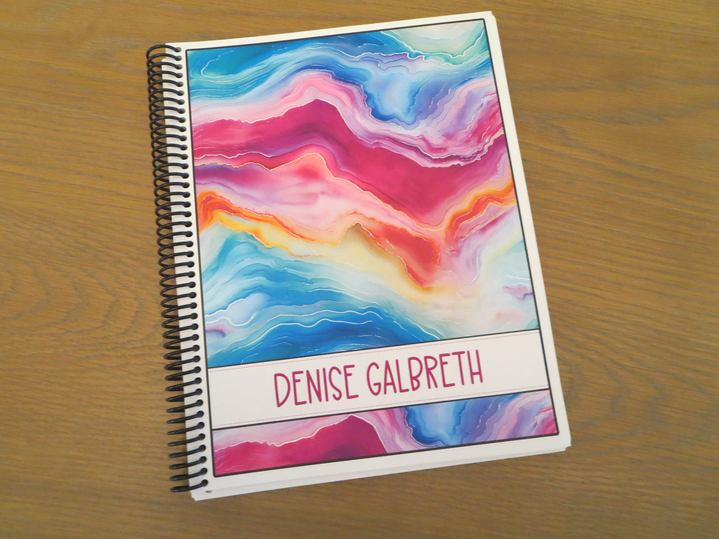 RAINBOW SWIRL DESIGN - 12 Month Dated Appointment Book With Business Organizer/Planner + UPGRADE OPTIONS