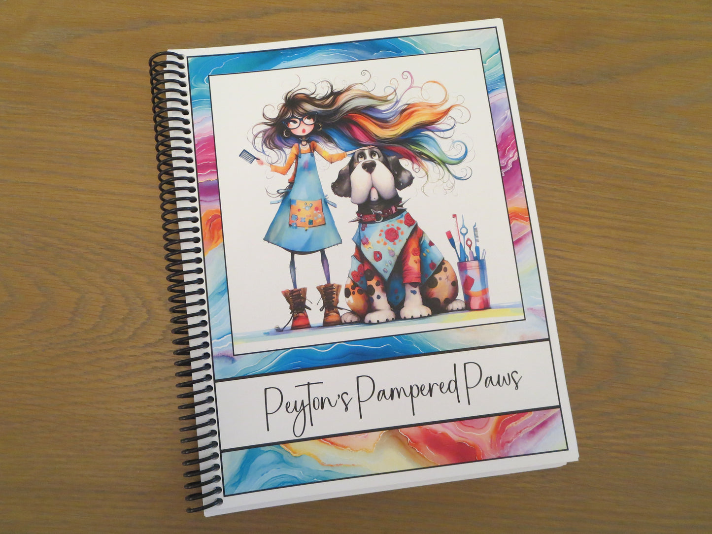 QUIRKY DOG GROOMER DESIGN - Standard 12 Month Appointment Book - Start Any Month - 3 Sizes with Optional Income & Expenses Tracking (Copy)