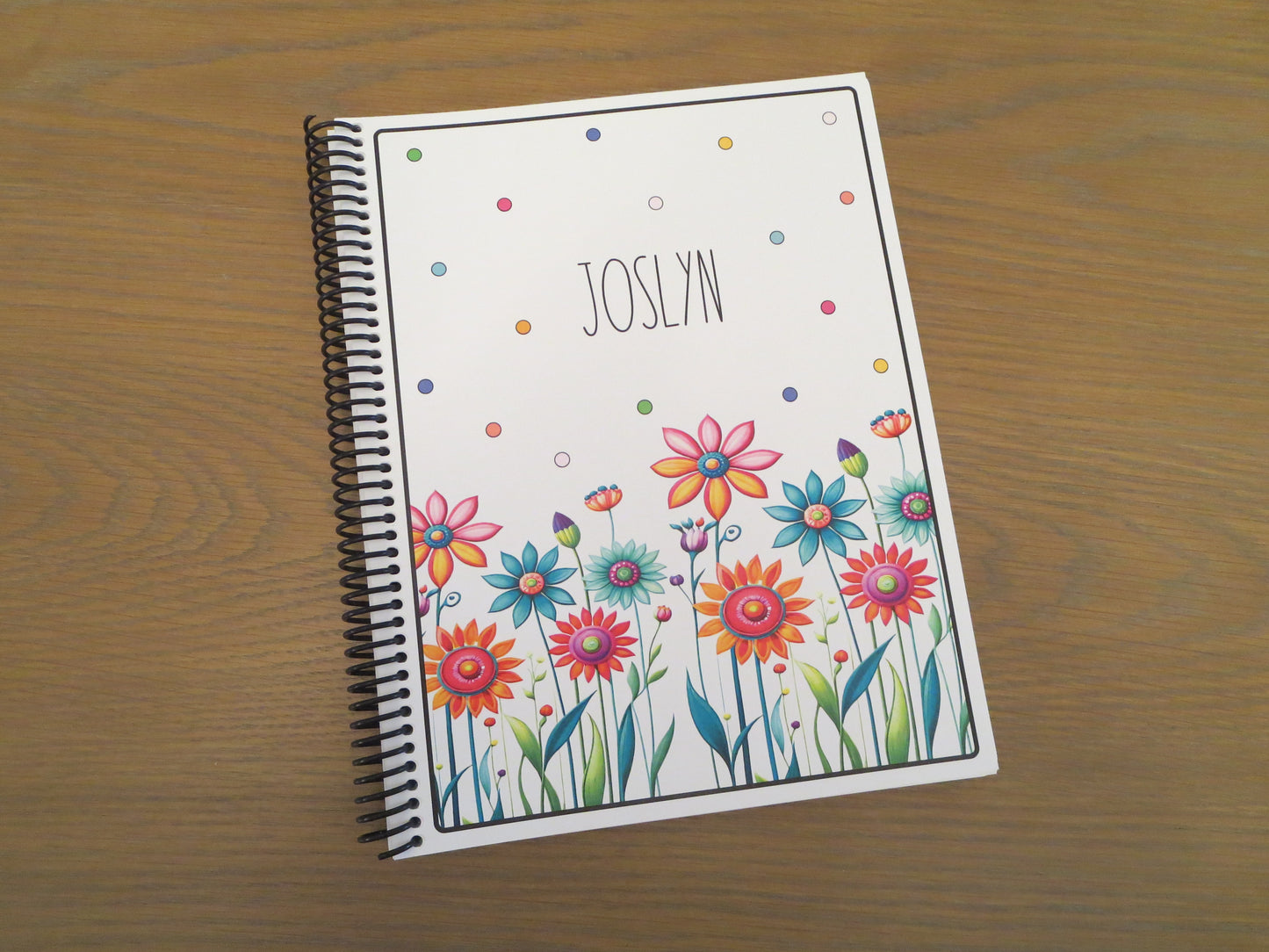 COLORFUL FLOWERS DESIGN - Standard 12 Month Appointment Book - Start Any Month - 3 Sizes with Optional Income & Expenses Tracking