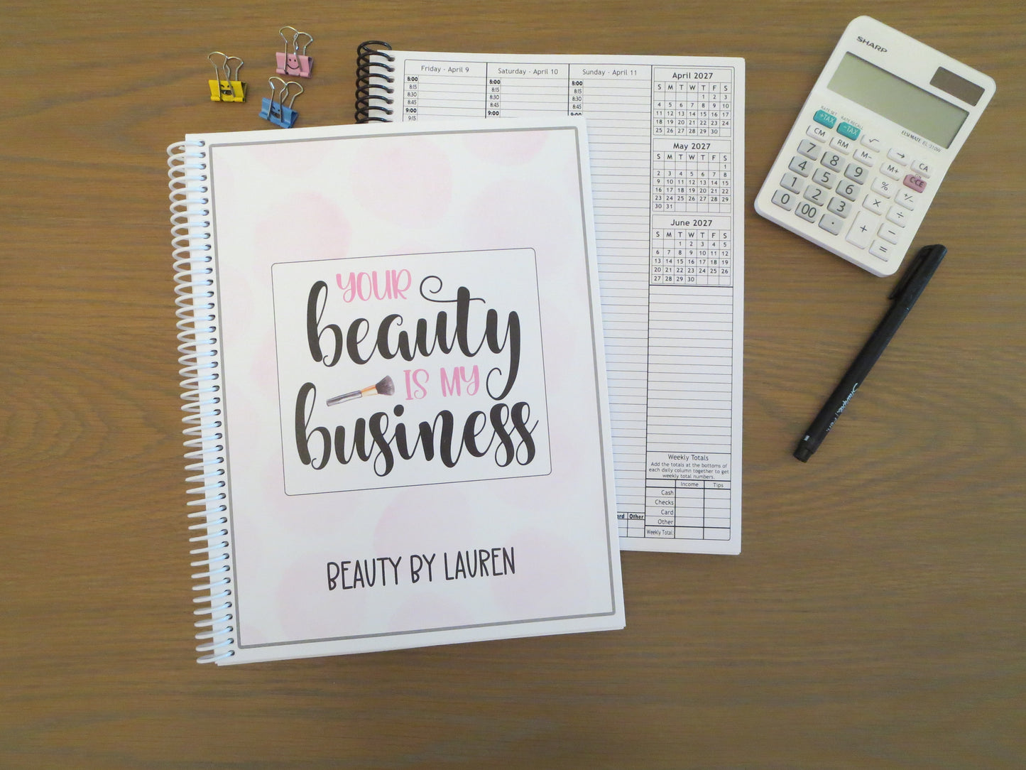 YOUR BEAUTY IS MY BUSINESS DESIGN - 12 Month Dated Appointment Book With Business Organizer/Planner + UPGRADE OPTIONS