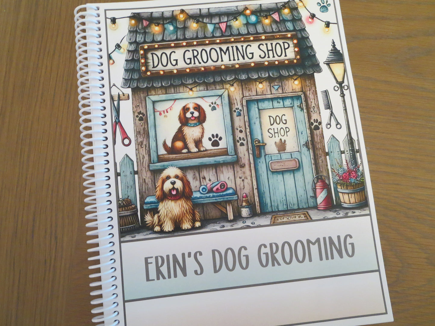 GROOMING SALON DESIGN - 6 DESIGNS TO CHOOSE FROM - 12 Month Dated Appointment Book With Business Organizer/Planner + UPGRADE OPTIONS