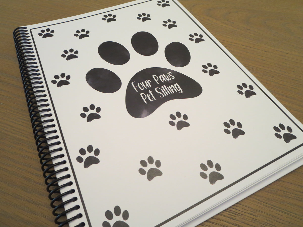 PAW PRINTS DESIGN - 12 Month Dated Appointment Book With Business Organizer/Planner + UPGRADE OPTIONS