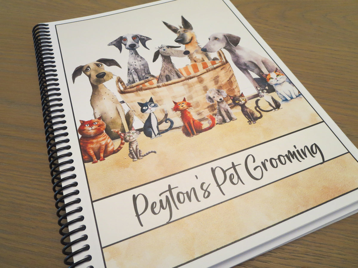 ILLUSTRATED PETS DESIGN - 12 Month Dated Appointment Book With Business Organizer/Planner + UPGRADE OPTIONS