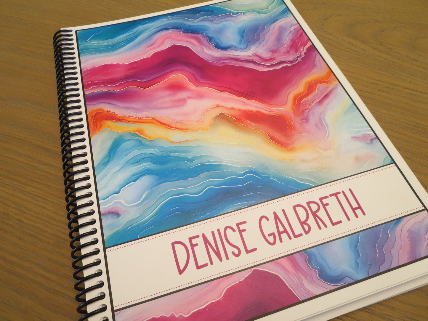 RAINBOW SWIRL DESIGN - 12 Month Dated Appointment Book With Business Organizer/Planner + UPGRADE OPTIONS