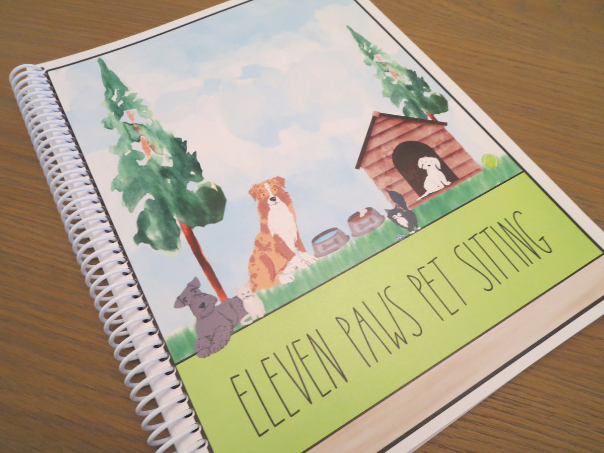 WATERCOLOR PETS DESIGN - 12 Month Dated Appointment Book With Business Organizer/Planner + UPGRADE OPTIONS