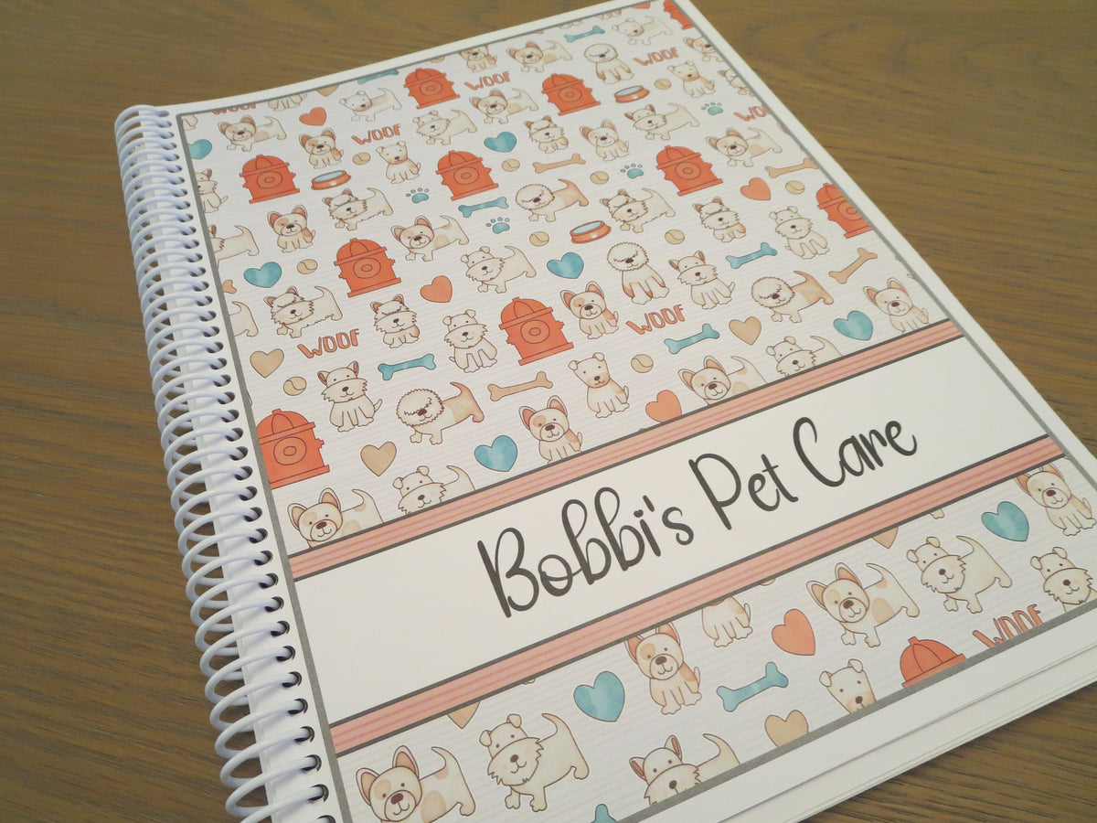 CUTE DOGS - ORANGE & TAN DESIGN - 12 Month Dated Appointment Book With Business Organizer/Planner + UPGRADE OPTIONS