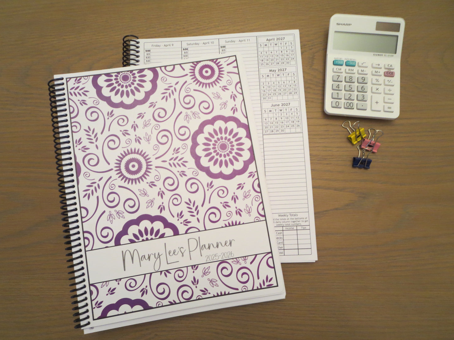 PURPLE BOHO DESIGN - 12 Month Dated Appointment Book With Business Organizer/Planner + UPGRADE OPTIONS (Copy)