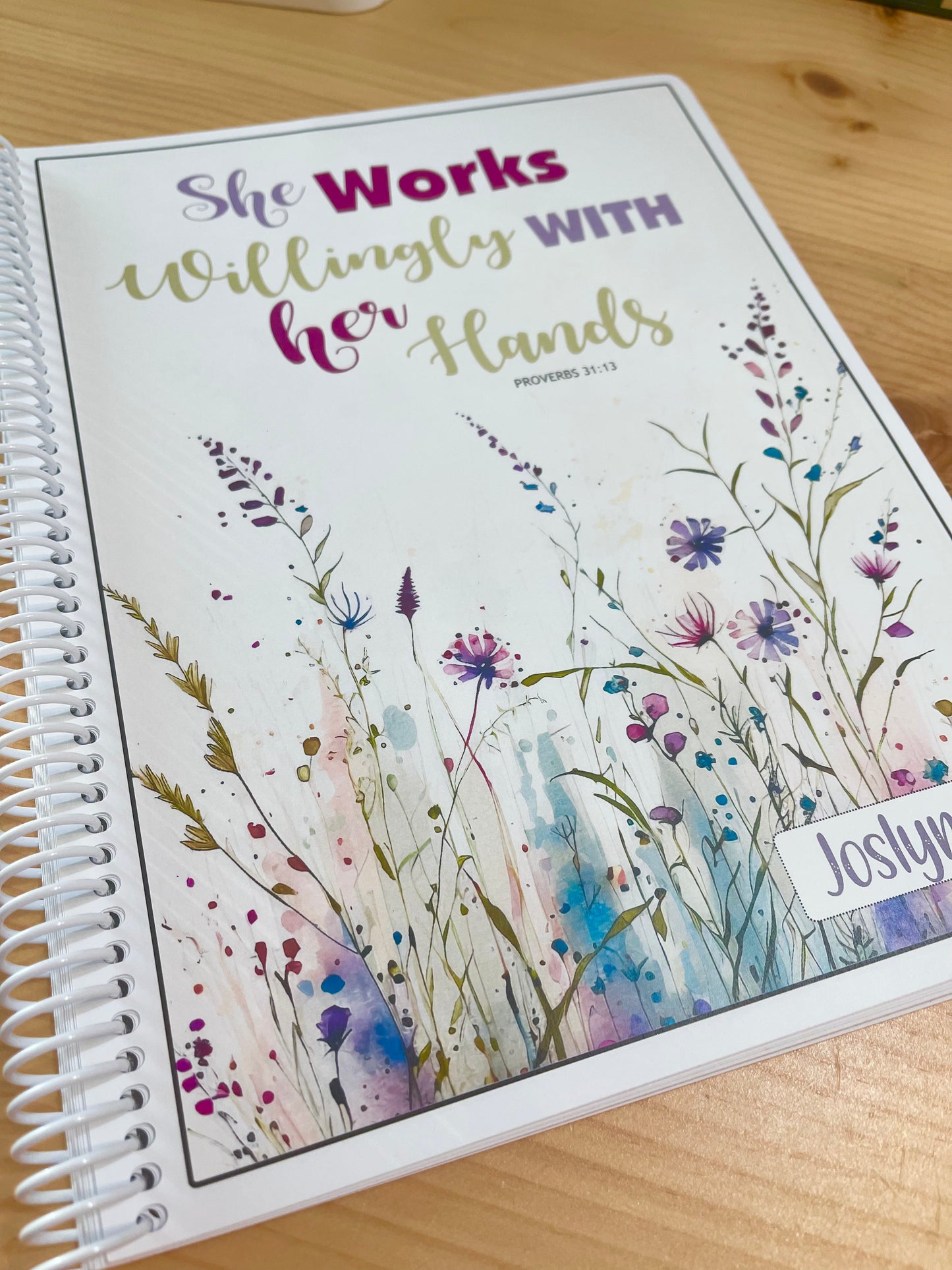 SHE WORKS WILLINGLY WITH HER HANDS DESIGN- Standard 12 Month Appointment Book - Start Any Month - 3 Sizes with Optional Income & Expenses Tracking