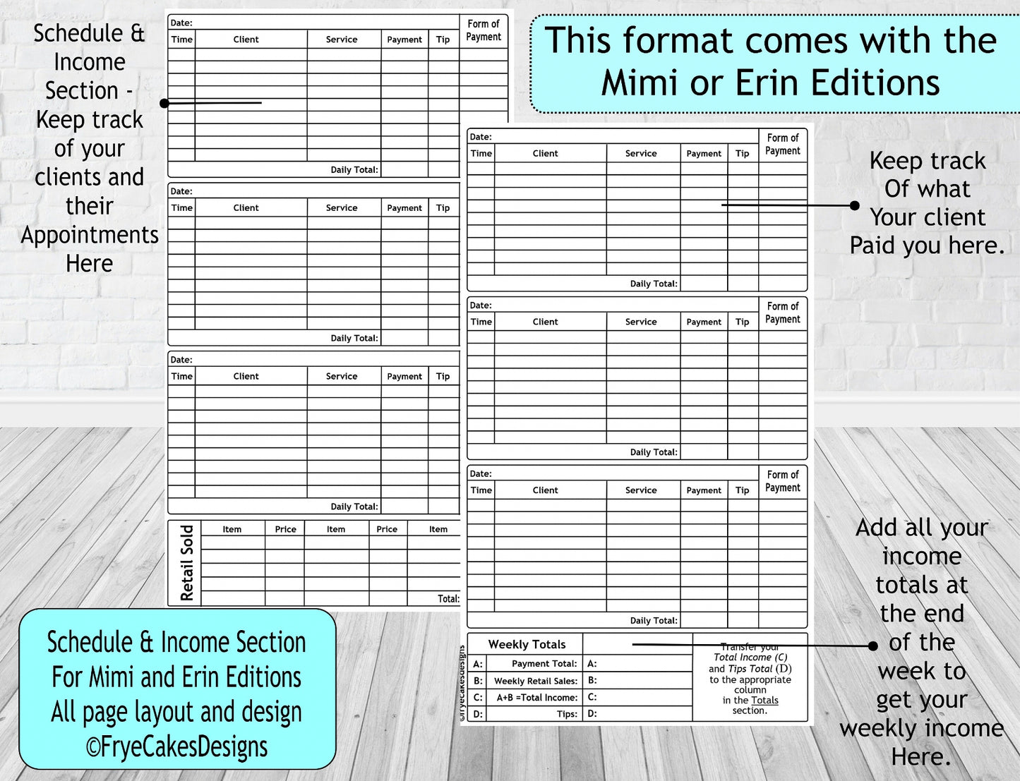Small ERIN EDITION with POLISH INVENTORY Spiral Bound Yearly Business Tracker