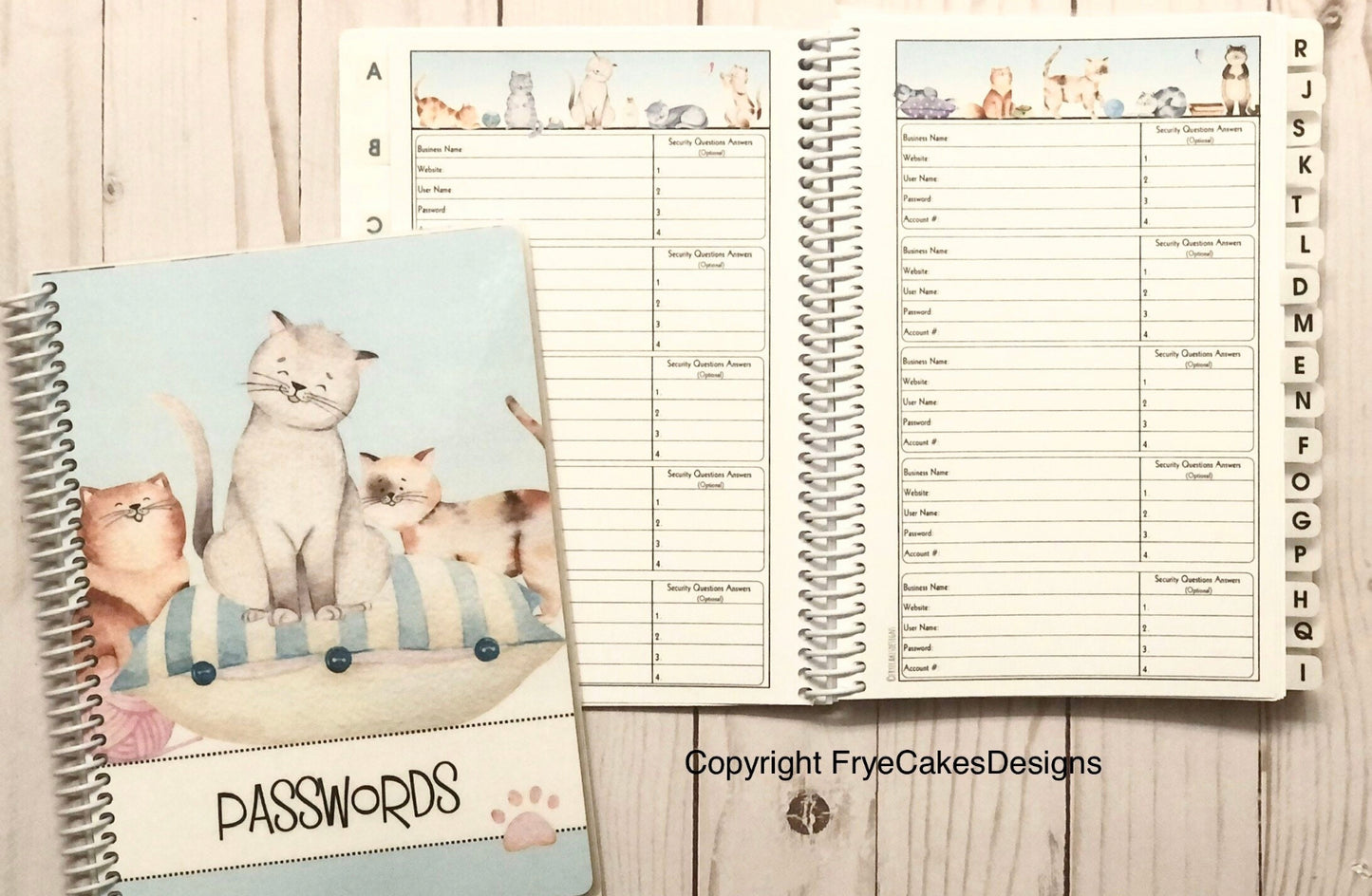 Password Organizer - Cats Design