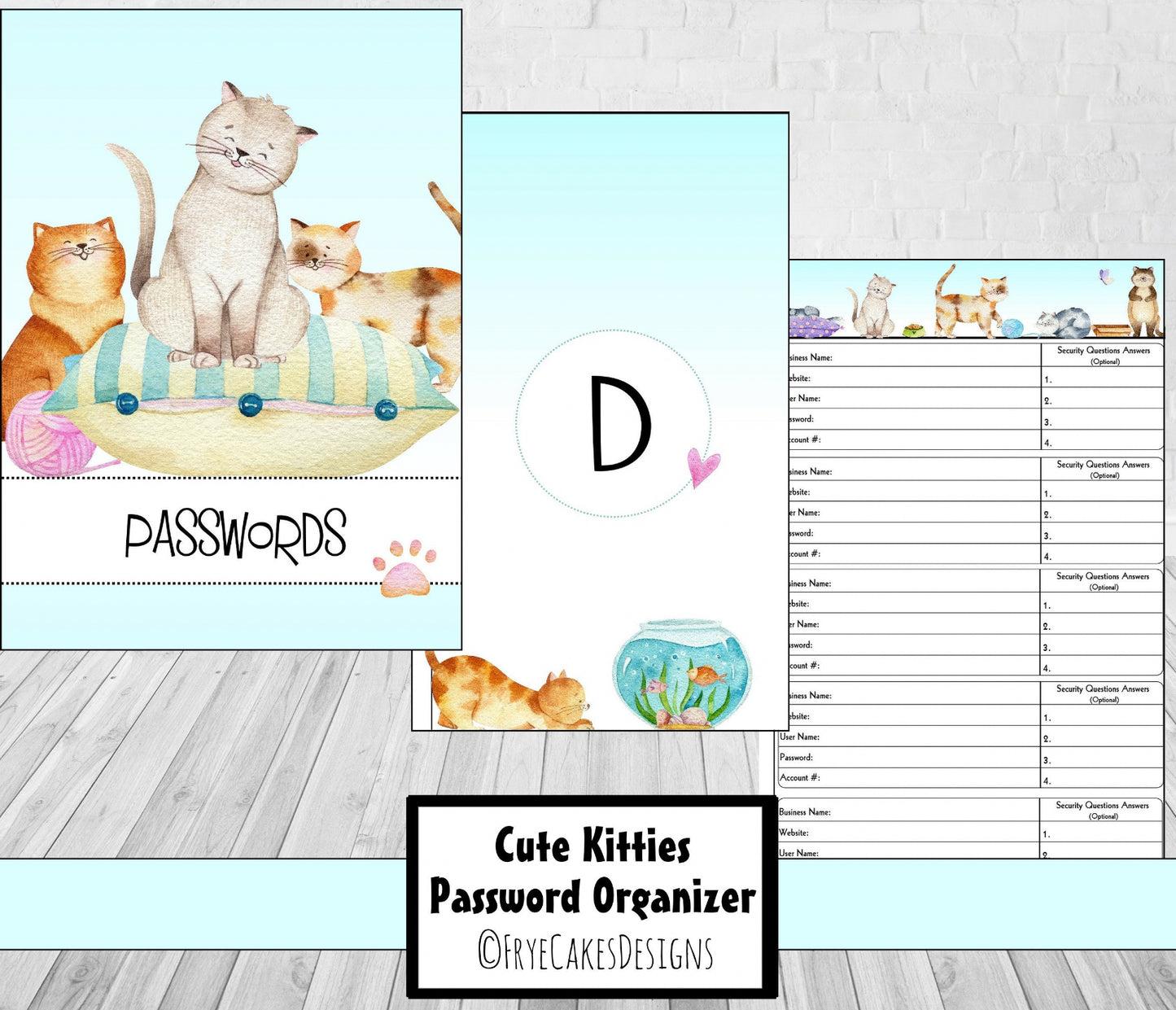 Password Organizer - Cats Design