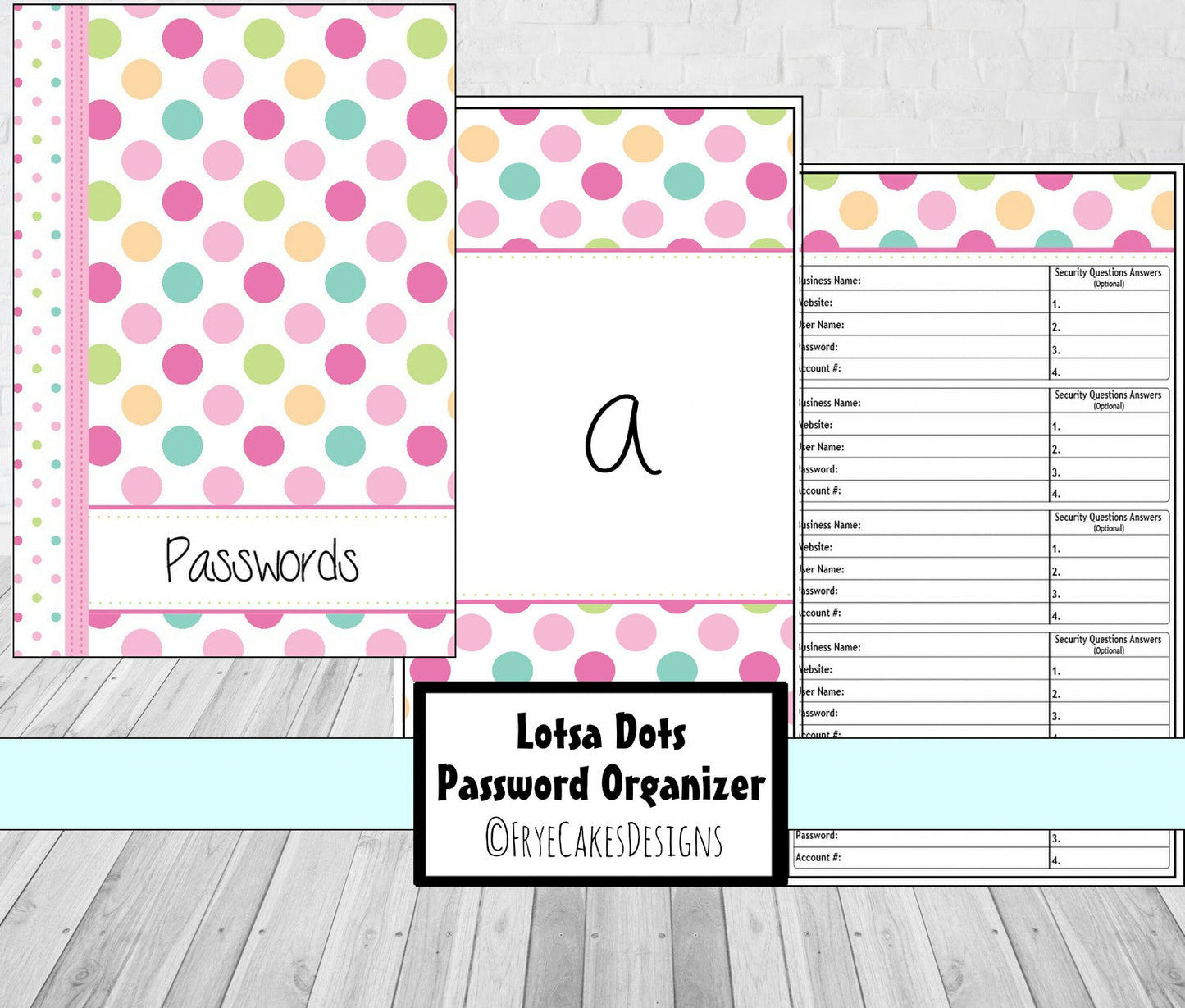 Password Organizer - Lotsa Dots Design