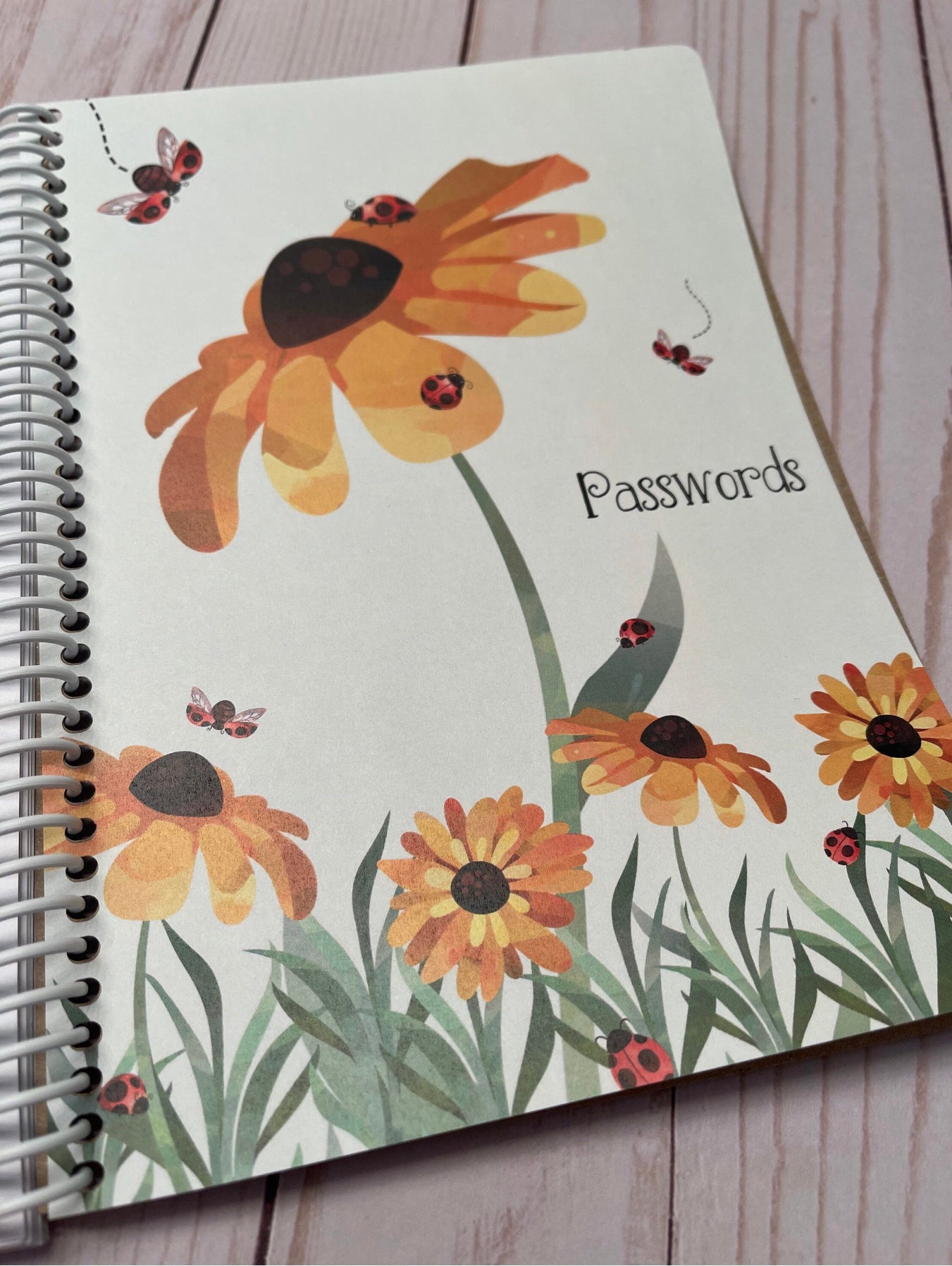 Password Organizer - Ladybugs & Flowers Design