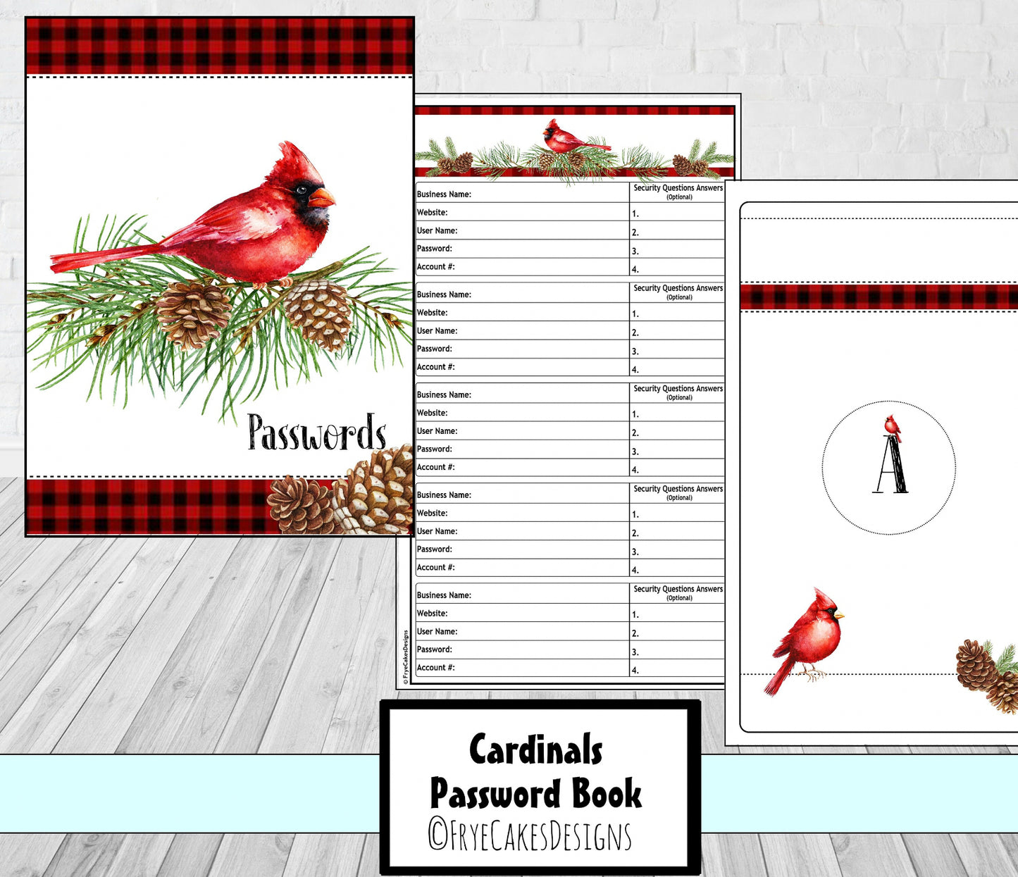 Password Organizer - Cardinal Design