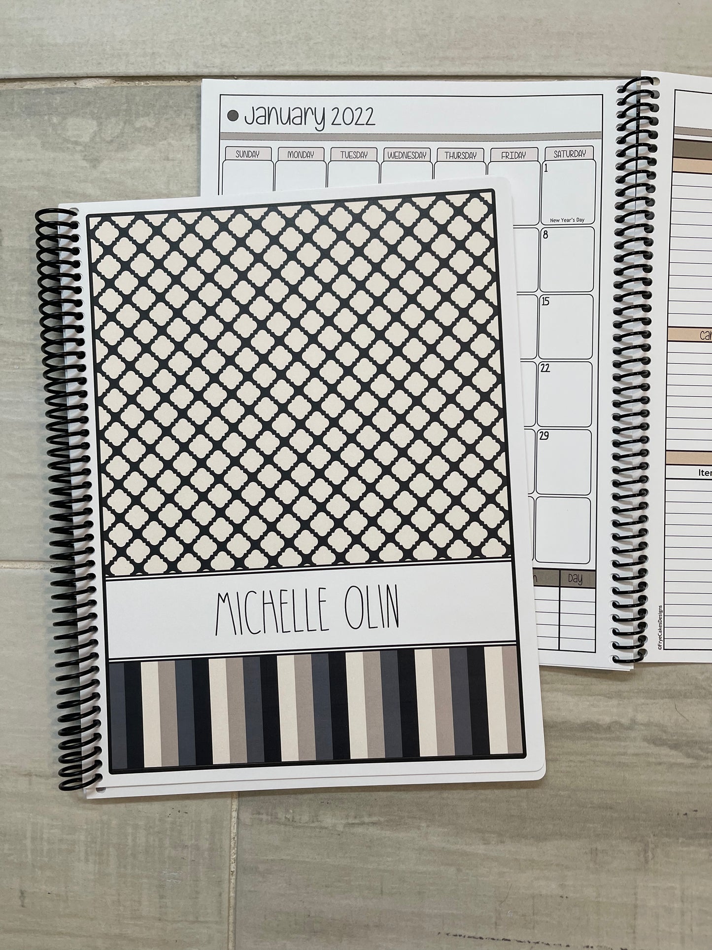 NATURALLY NEAUTRAL DESIGN- Standard 12 Month Appointment Book - Start Any Month - 3 Sizes with Optional Income & Expenses Tracking