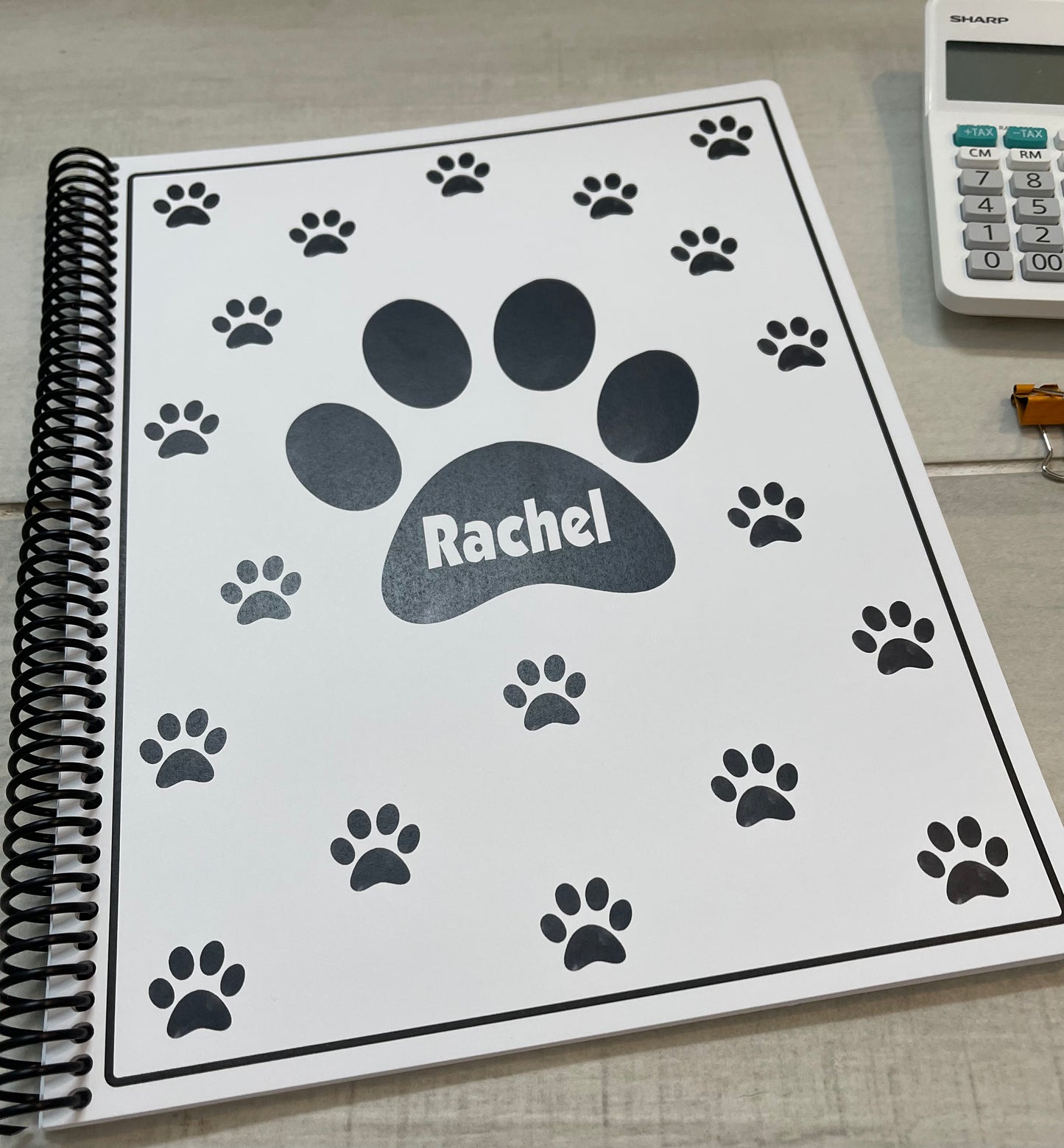 PAW PRINTS DESIGN - 12 Month Dated Appointment Book With Business Organizer/Planner + UPGRADE OPTIONS