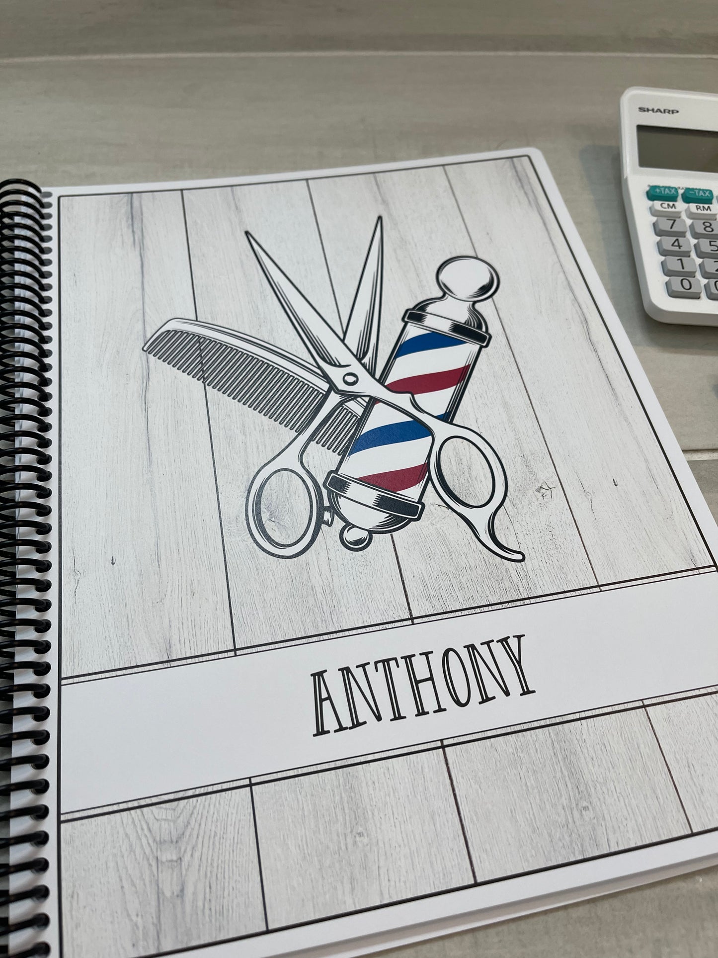 BARBER POLE DESIGN - Standard 12 Month Appointment Book - Start Any Month - 3 Sizes with Optional Income & Expenses Tracking