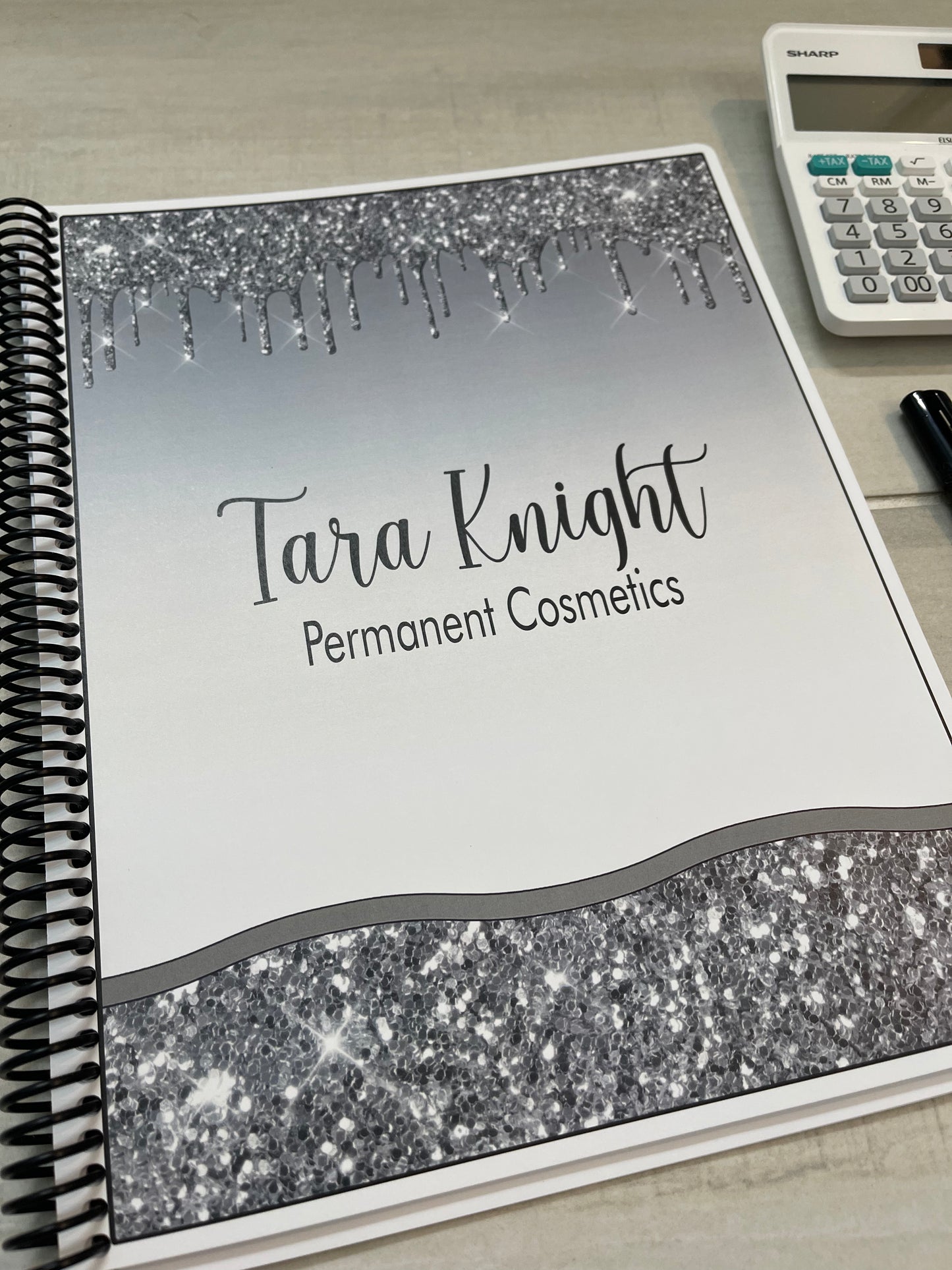 SILVER GLITTER DESIGN - Standard 12 Month Appointment Book - Start Any Month - 3 Sizes with Optional Income & Expenses Tracking