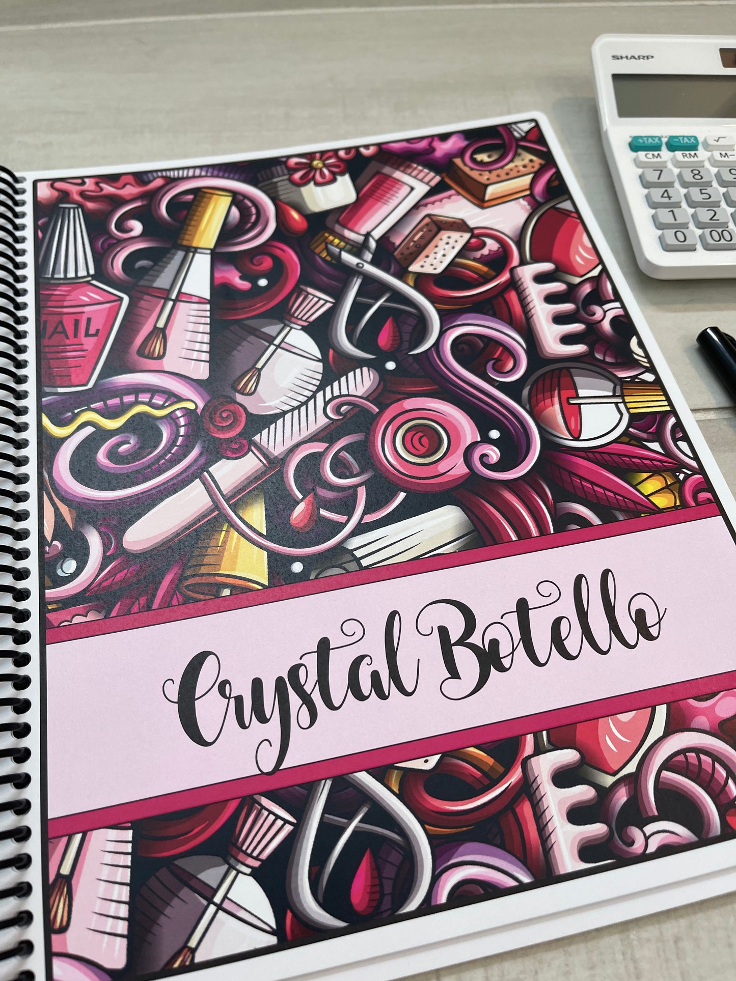 NAIL GRAPHICS DESIGN - PINKS - Standard 12 Month Appointment Book - Start Any Month - 3 Sizes with Optional Income & Expenses Tracking