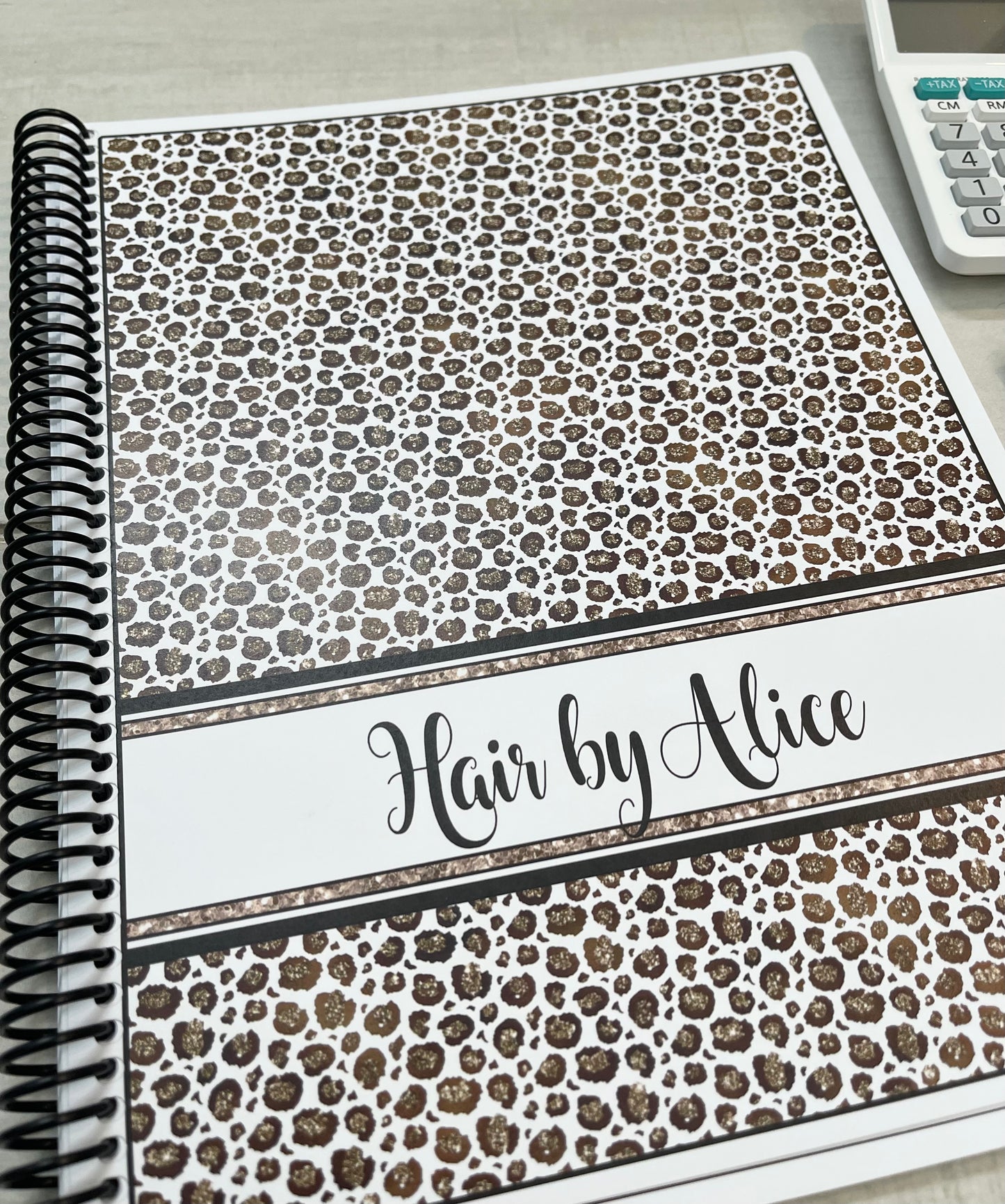 LEOPARD PRINT DESIGN- Standard 12 Month Appointment Book - Start Any Month - 3 Sizes with Optional Income & Expenses Tracking
