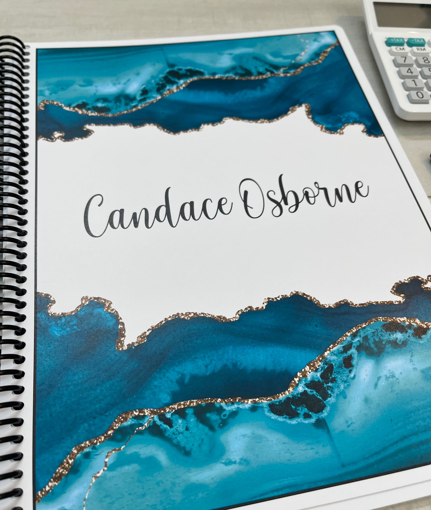 TEAL MARBLE DESIGN - Standard 12 Month Appointment Book - Start Any Month - 3 Sizes with Optional Income & Expenses Tracking