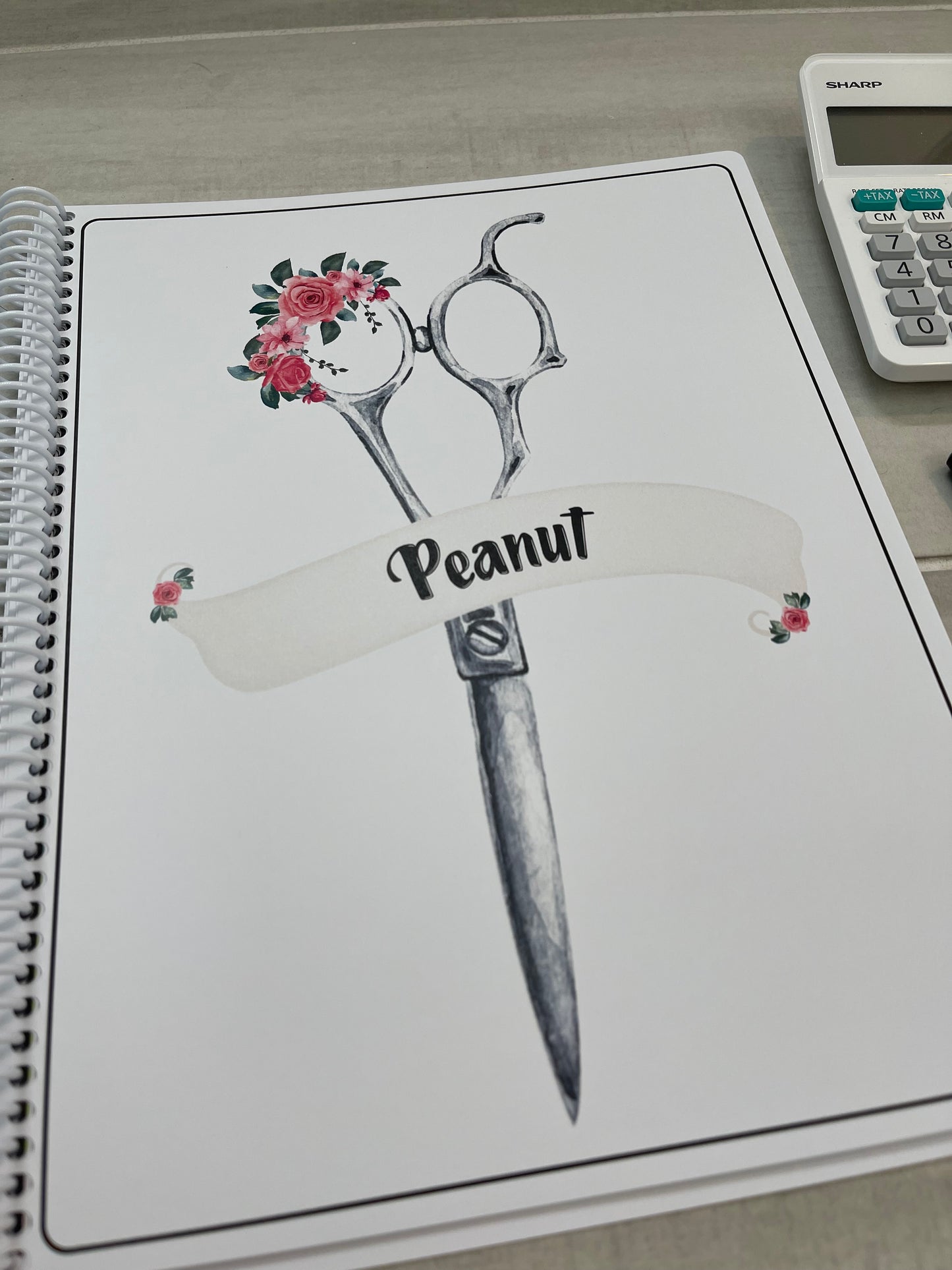 FLORAL SCISSORS DESIGN - Standard 12 Month Appointment Book - Start Any Month - 3 Sizes with Optional Income & Expenses Tracking