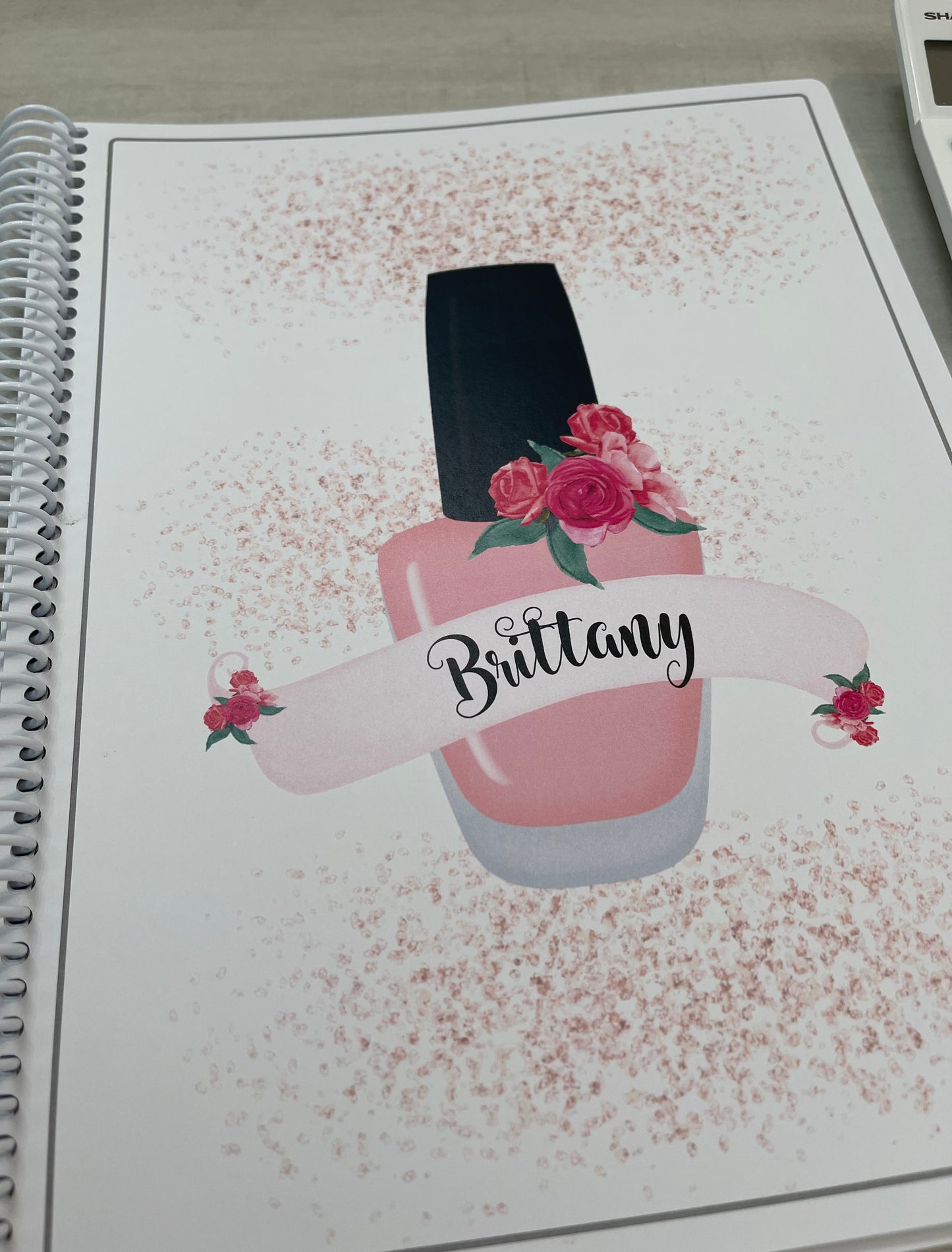 FLORAL POLISH BOTTLE DESIGN - Standard 12 Month Appointment Book - Start Any Month - 3 Sizes with Optional Income & Expenses Tracking