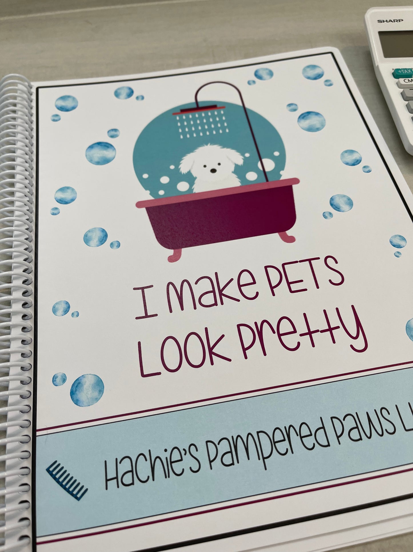 PRETTY PETS DESIGN - 12 Month Dated Appointment Book With Business Organizer/Planner + UPGRADE OPTIONS