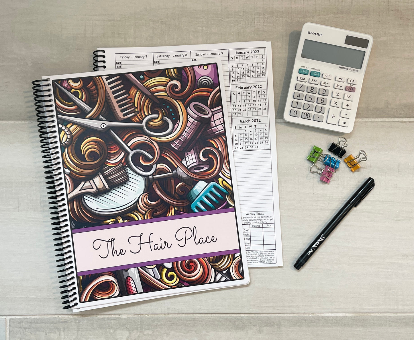 CARI DESIGN - 12 Month Dated Appointment Book With Business Organizer/Planner + UPGRADE OPTIONS