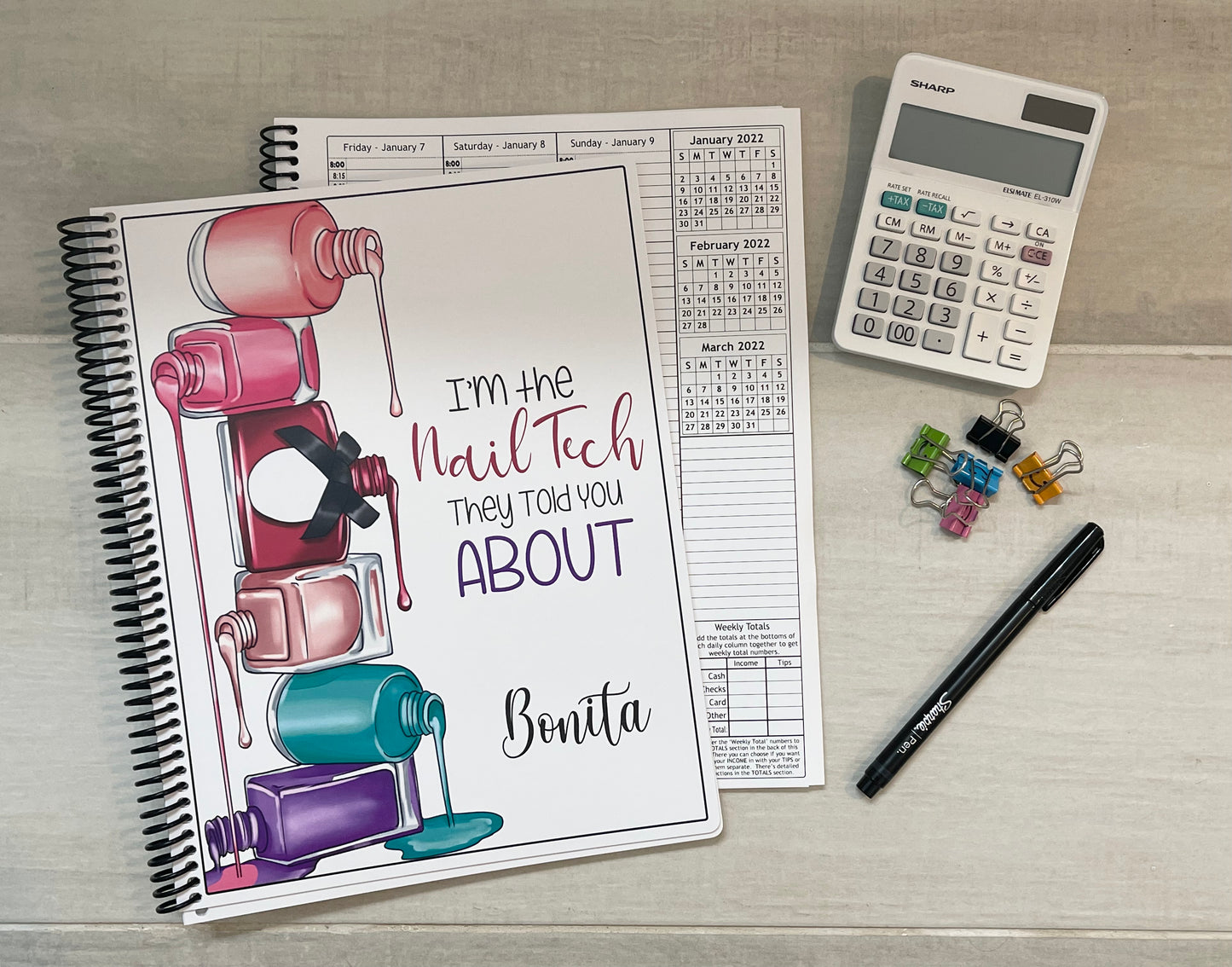 NAIL TECH THEY TOLD YOU ABOUT DESIGN - 12 Month Dated Appointment Book With Business Organizer/Planner + UPGRADE OPTIONS