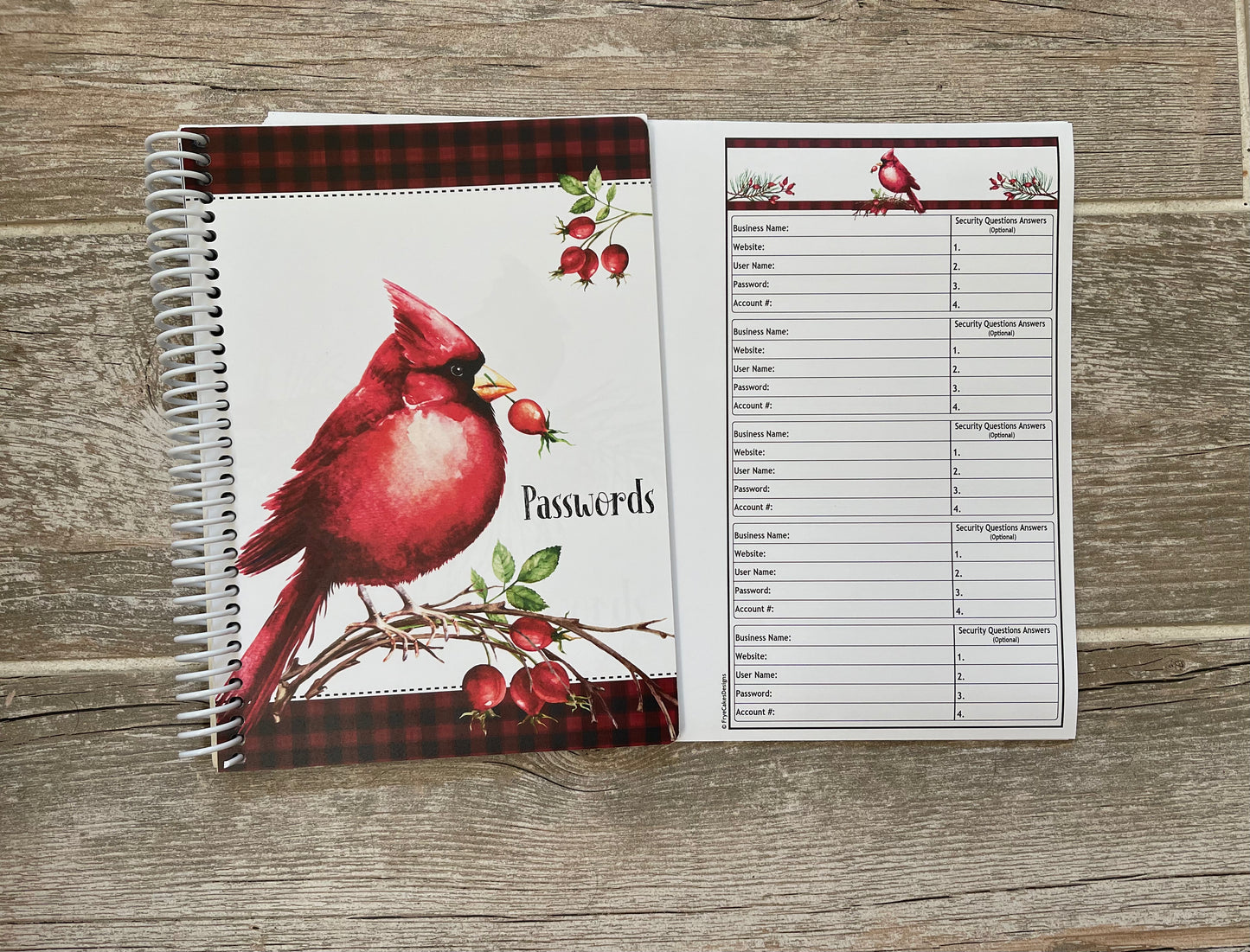 Password Organizer - Cardinal Design