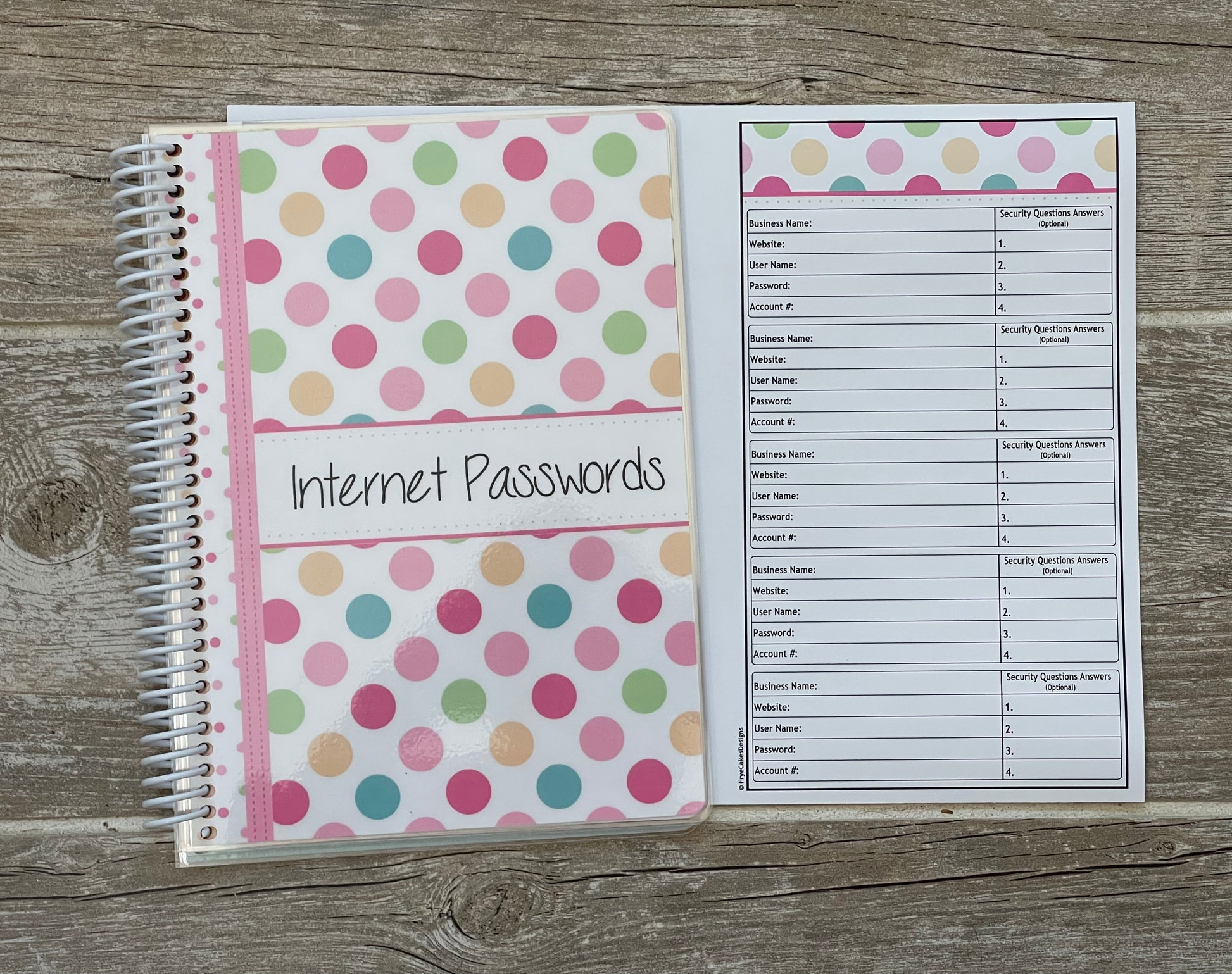 Password Organizer - Lotsa Dots Design – FryeCakes Designs