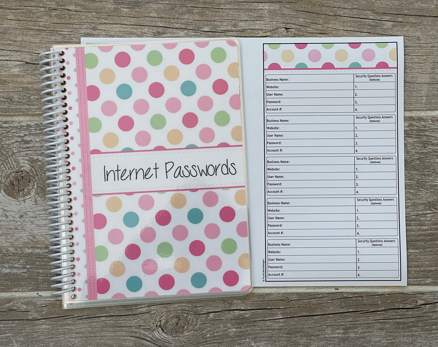 Password Organizer - Lotsa Dots Design