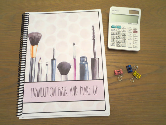 MAKEUP BRUSHES - Standard 12 Month Appointment Book - Start Any Month - 3 Sizes with Optional Income & Expenses Tracking